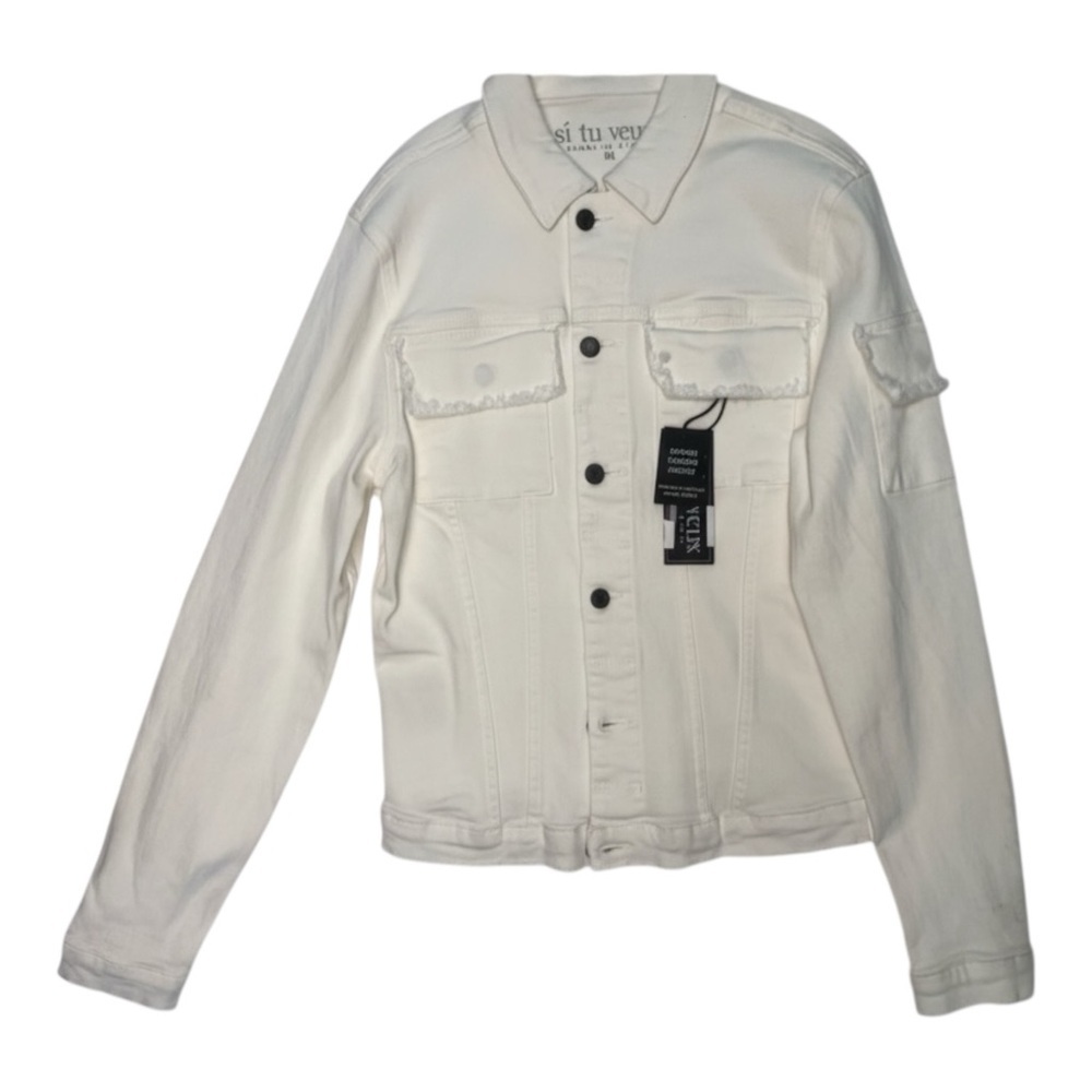 Sz medium White Denim Jacket situ veux